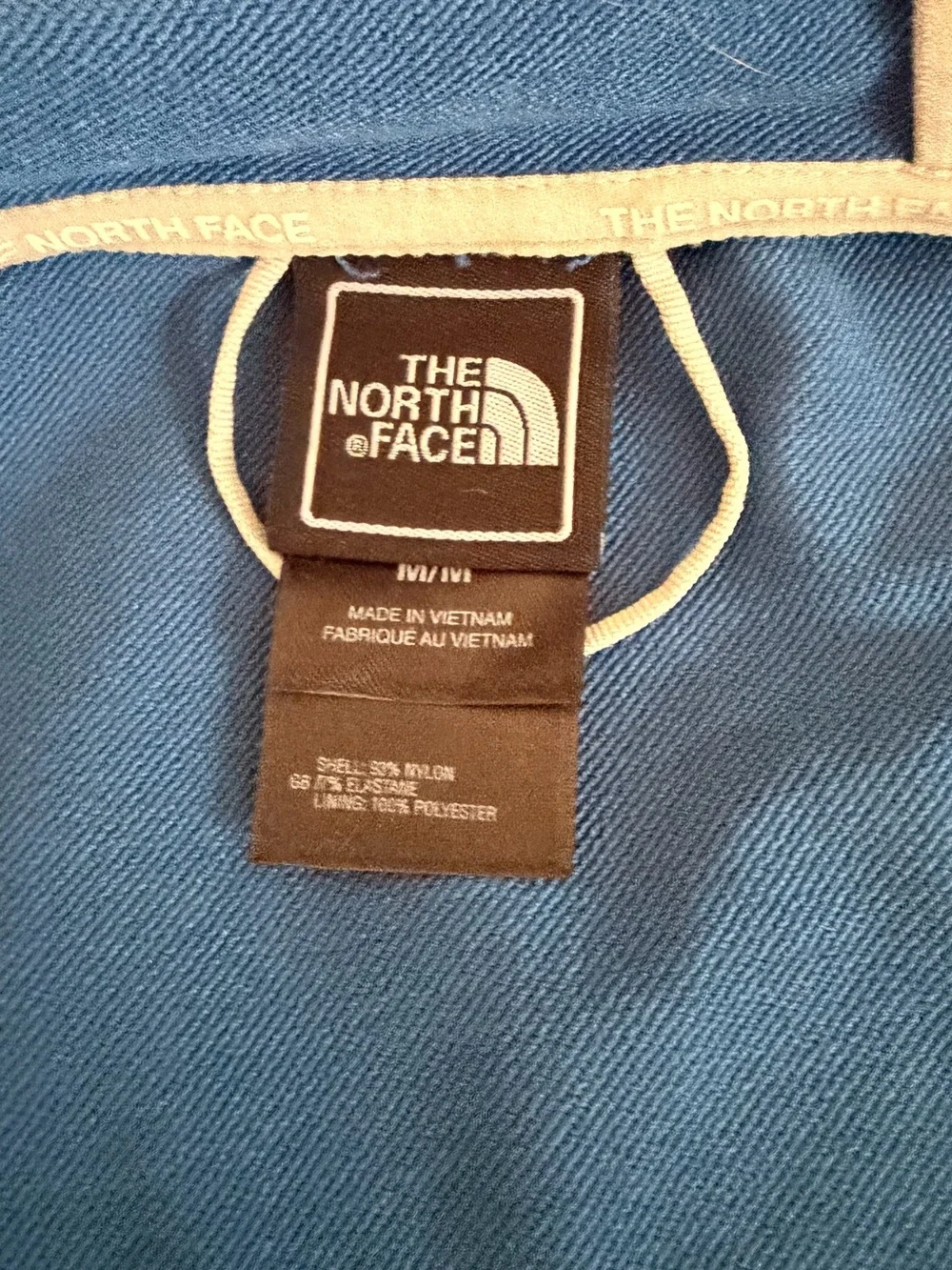 The North Face Boys' Blue Hooded Jacket with White Stripes